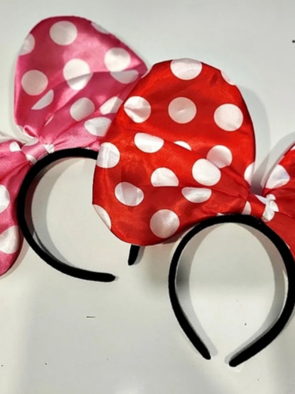 Polka Dot Headbands Pink & Red With 3 Light Up Modes